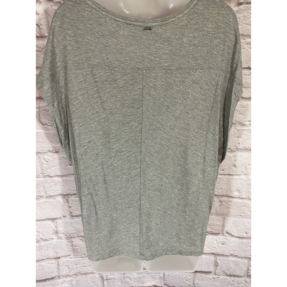 White House Black Market Gray Shimmer Silver Blouse Shirt Large Dolman 9996 - Picture 7 of 11